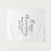 Happy Jubiläum Hochzeitstag Jahr einfache mi Wandteppich (Vorderseite (Horizontal))