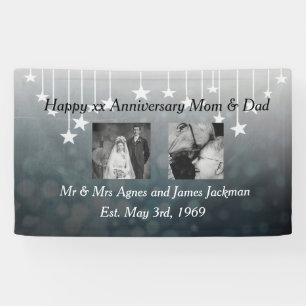Happy Jubiläum Mama und Vater Altes und Neues Foto Banner
