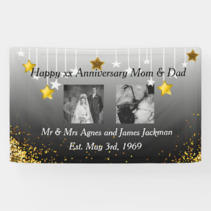 Happy Jubiläum Mama und Vater Altes und Neues Foto Banner