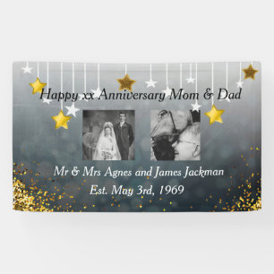 Happy Jubiläum Mama und Vater Altes und Neues Foto Banner