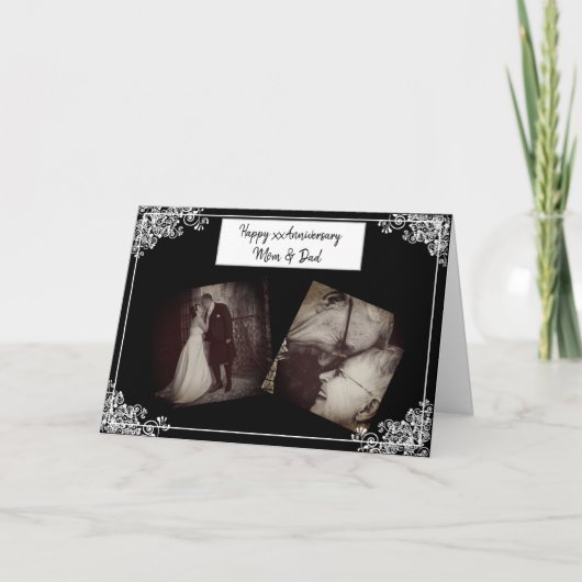 Happy Jubiläum Mama und Vater Foto-Karte Karte (Vorderseite)