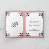 Happy Jubiläum Mama Vater Rotes Rosa auf Rosa Dama Karte (Innenseite)