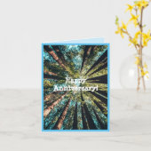 Happy Jubiläum mit Waldbäumen Grußkarte Karte (Gelbe Blume)