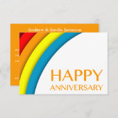 Happy Jubiläum (Retro-Regenbogen) Einladung (Vorne/Hinten)