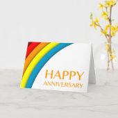 Happy Jubiläum (Retro-Regenbogen) Karte (Gelbe Blume)