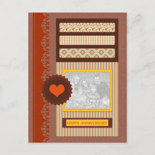 Happy Jubiläum (Scrapbook) Postkarte (Vorderseite)