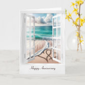 Happy Jubiläumsanhöre im Fenster Karte (Gelbe Blume)