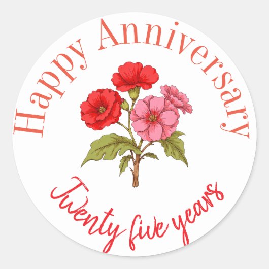 Happy Jubiläumsaufkleber Runder Aufkleber (Vorderseite)