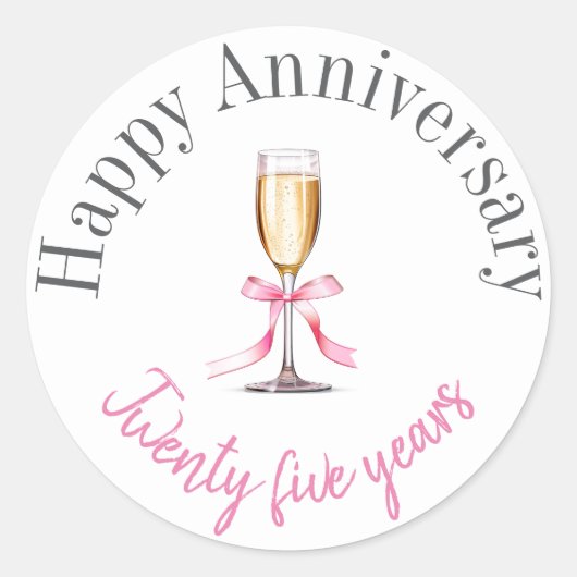 Happy Jubiläumsaufkleber Runder Aufkleber (Vorderseite)