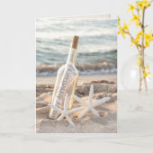 Happy-Jubiläumsbotschaft in Flasche und Seestern Karte (Gelbe Blume)