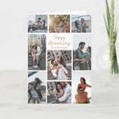 Happy Jubiläumsfoto Collage Romantische Moderne Karte (Vorderseite)
