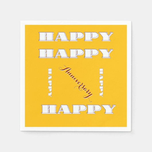 HAPPY Jubiläumsgelb Serviette (Vorderseite)