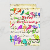 Happy-Jubiläumskarte mit Niedlichen musikalischen (Vorne/Hinten)