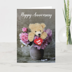 Happy-Jubiläumskarte mit Teddy Bären Dankeskarte