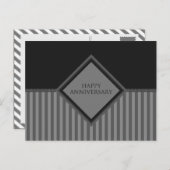 Happy Jubiläumsstreifen Postkarte (Vorne/Hinten)