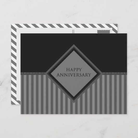 Happy Jubiläumsstreifen Postkarte (Vorne/Hinten)