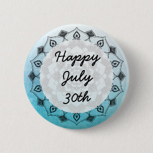 Happy July 30 Blue Mandela Message Button