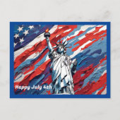 Happy july 4. Statue der Freiheit Postkarte (Vorderseite)