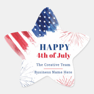 Happy July 4. USA Independence Day Business Stern-Aufkleber