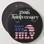 Happy July 4th 250th Anniversary Button (Vorne & Hinten)
