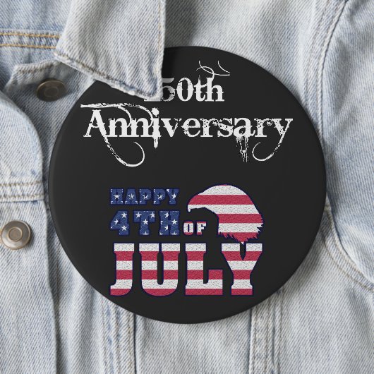 Happy July 4th 250th Anniversary Button (Beispiel)