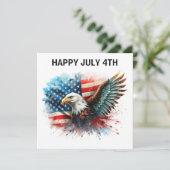 Happy July 4th Eagle Karte (Stehend Vorderseite)