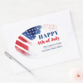 Happy July 4th Independence Day USA Business Ovaler Aufkleber (Umschlag)