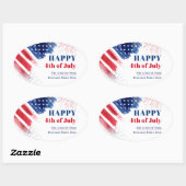 Happy July 4th Independence Day USA Business Ovaler Aufkleber (Blatt)