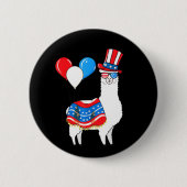 Happy July 4th Llama Button (Vorderseite)