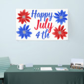 Happy July 4th Red White Blue Glitzer Banner (Messeveranstaltung)