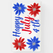 Happy July 4th Red White Blue Glitzer Banner (Vertikal)