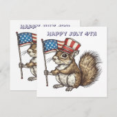 Happy July 4th squirrel Einladung (Vorne/Hinten)
