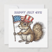 Happy July 4th squirrel Einladung (Rückseite)