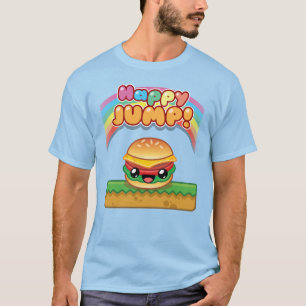 Happy Jump Burger Titel Stil T-Shirt
