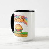 Happy Jump Burger Titel Stil Tasse (Vorderseite Links)
