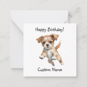 Happy Jumping Dog Art - Happy Birthday Gift Mitteilungskarte