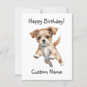 Happy Jumping Dog Art - Happy Birthday Postkarte