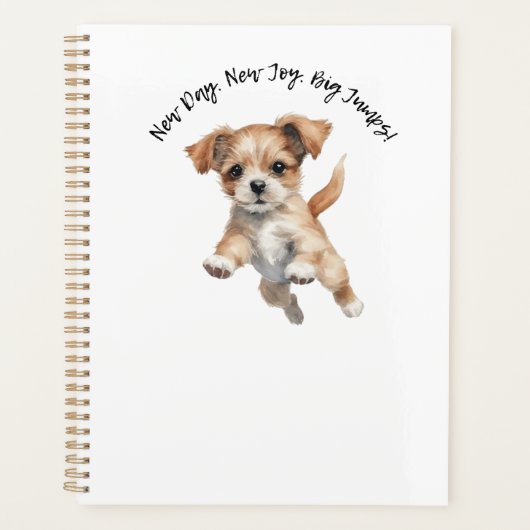 Happy Jumping Dog Art - New Day Posift Planer (Vorderseite)