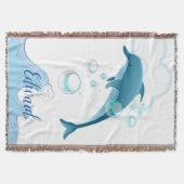 Happy Jumping Dolphin mit Blasen Decke (Vorderseite)