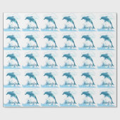 Happy Jumping Dolphin mit Blasen Geschenkpapier (Flach)