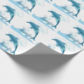 Happy Jumping Dolphin mit Blasen Geschenkpapier (Ecke)