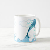 Happy Jumping Dolphin mit Blasen Kaffeetasse (VorderseiteRechts)
