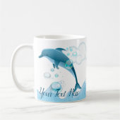 Happy Jumping Dolphin mit Blasen Kaffeetasse (Links)