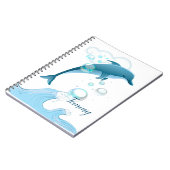Happy Jumping Dolphin mit Blasen Notizblock (Linke Seite)