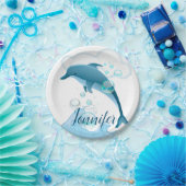 Happy Jumping Dolphin mit Blasen Pappteller (Party)