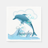 Happy Jumping Dolphin mit Blasen Serviette (Vorderseite)