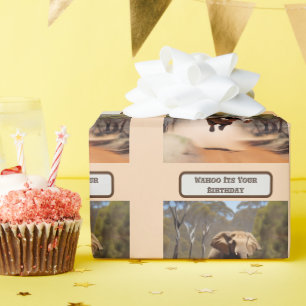 Happy Jumping Elephant, Geburtstag Geschenkpapier
