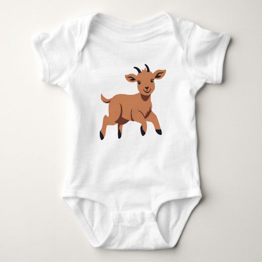 Happy Jumping Goat Kid Baby Strampler (Vorderseite)