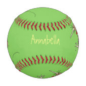 Happy Jumping Kiwi mit Bug-Krawatte Cartoon Design Baseball (Rückseite)
