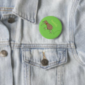 Happy Jumping Kiwi mit Bug-Krawatte Cartoon Design Button (Beispiel)